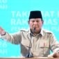 Presiden Prabowo Subianto menyampaikan pidato pada Puncak Hari Lahir ke-28 Partai Kebangkitan Bangsa (PKB) di Jakarta, Kamis (23/7).