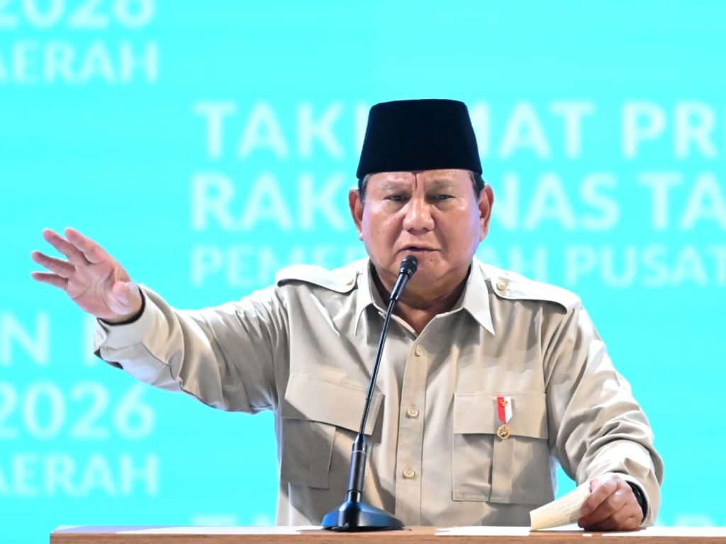 Presiden Prabowo Subianto menyampaikan pidato pada Puncak Hari Lahir ke-28 Partai Kebangkitan Bangsa (PKB) di Jakarta, Kamis (23/7).
