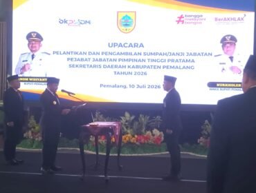 Bupati Anom Widiyantoro Lantik Bagus Sutopo sebagai Sekda Kabupaten Pemalang