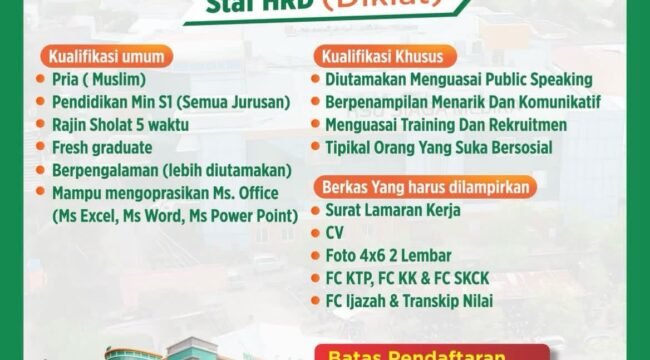 RSU Siaga Medika Pemalang Buka Rekrutmen Staf HRD, Pendaftaran Ditutup 29 Agustus 2026