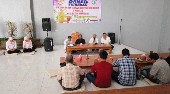 Pengurus Kabupaten (Pengkab) Persatuan Tenis Meja Seluruh Indonesia (PTMSI) Pemalang menggelar Rapat Kerja (Raker) Tahun 2026, bertempat di Rumah Makan SS, Kabupaten Pemalang, pada Minggu (9/8/2026).