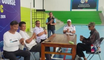 Ketua Umum Pengurus Provinsi Persatuan Tenis Meja Seluruh Indonesia (PTMSI) Jawa Tengah, Brigjen Pol (Purn.) Drs. Lukas Arry Dwiko Utomo, melakukan survei venue cabang olahraga (cabor) tenis meja di GOR Satria Udinus, Semarang, pada Rabu (5/8/2026 )