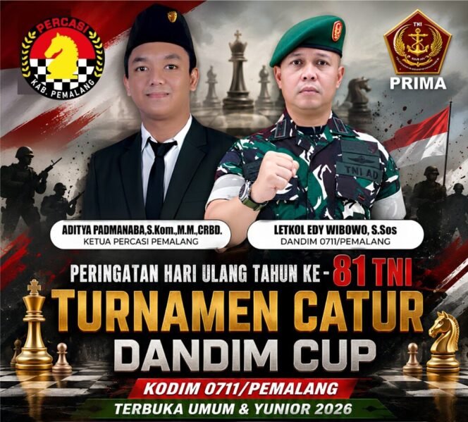 
					Siap Digelar! Turnamen Catur Dandim Cup 2026 