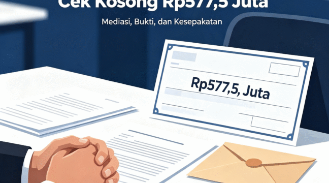 Ilustrasi - Kasus Cek Kosong Rp577,5 Juta