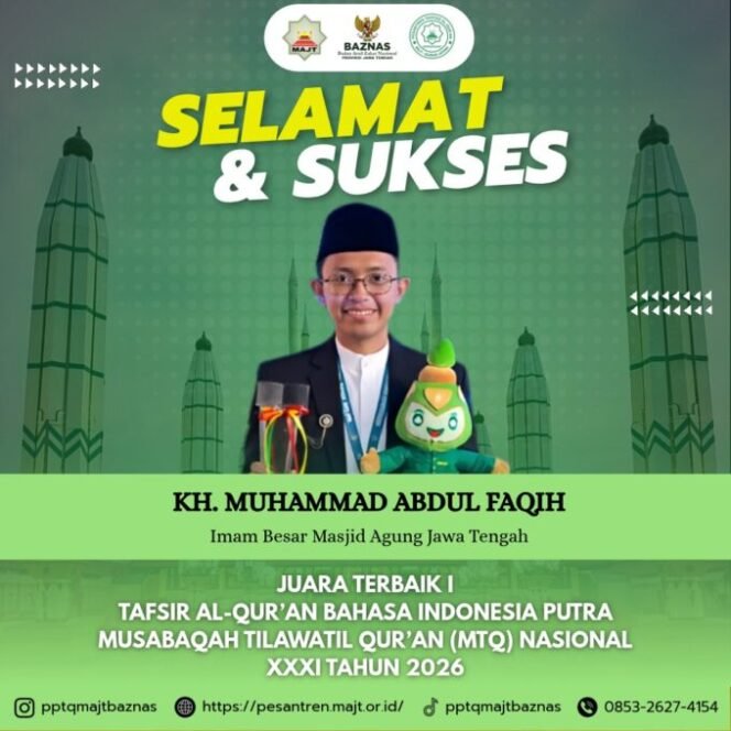 
					Gus Faqih Imam MAJT Juara 1 Tafsir Al-Qur’an Nasional, Ini Rekam Jejak Prestasinya